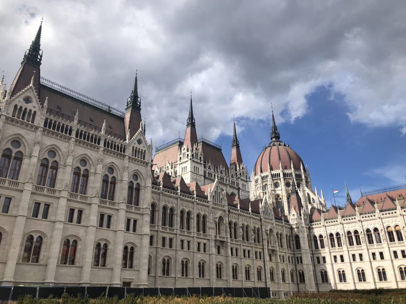The outside of a building in Budapest.