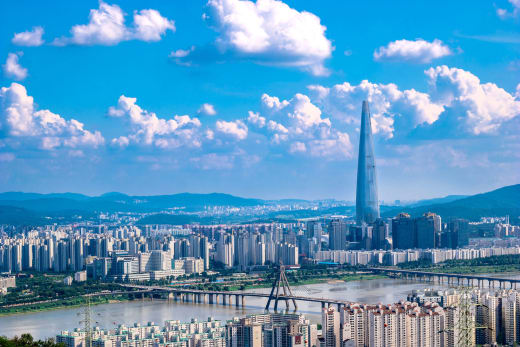 Seoul, South Korea skyline.