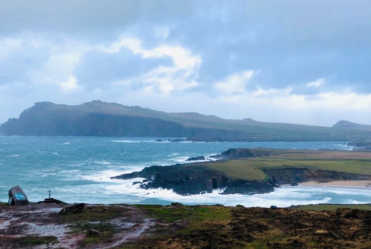 The view of the ocean in Limerick, Ireland.