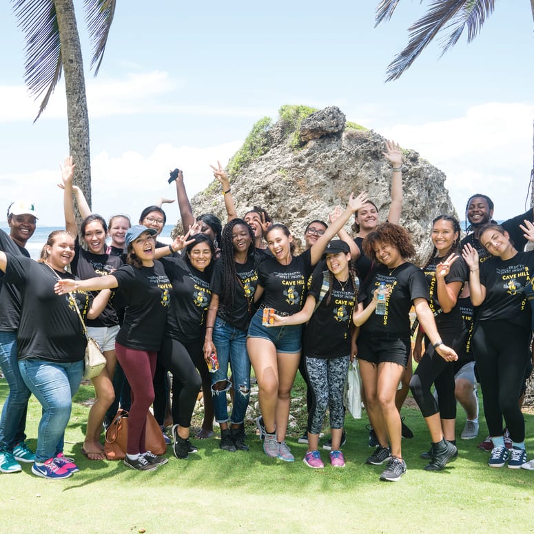 A group of students in Barbados.